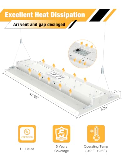 4FT LED Linear High Bay Light 400W/320W/240W/160W&4000K/5000K Adjustable