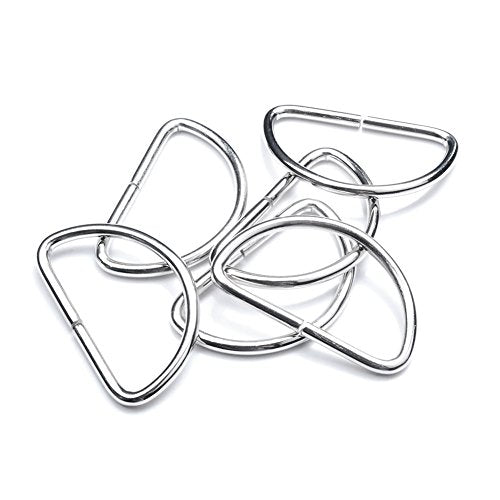 CooBigo 50 Pack 1-1/2" Dee Rings D-Ring Metal Buckle Strap Sewing Accessories FLQ015 - color: Silver, size: 1-1/2 Inch