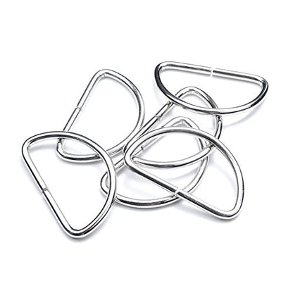 CooBigo 50 Pack 1-1/2" Dee Rings D-Ring Metal Buckle Strap Sewing Accessories FLQ015 - color: Silver, size: 1-1/2 Inch