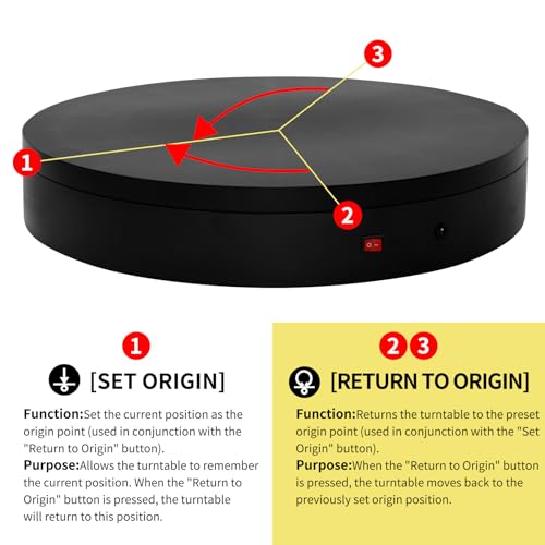 19.7In Remote Large Motorized electric turntable Rotating platform Photography Turntable Motorized lazy susan Base giratoria para for Photography,3D Scanner,Heavy duty display(Load Range:220~500lbs) - size: 19.7inch/Black/500Lbs Load