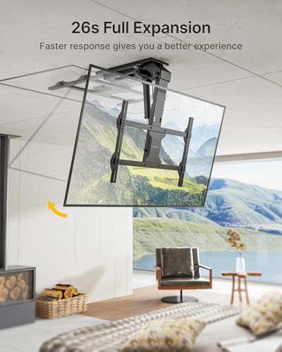 monTEK Motorized Ceiling TV Mount with Remote for 37-75 Inch TVs - size: 37-75 inch