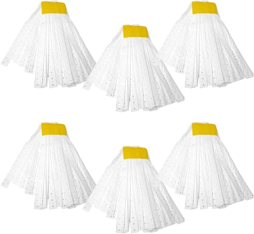 KLEEN HANDLER Mop Head Replacement 6-Pack Hydrophobic Industrial Mop for Oils and Spills – Heavy-Duty Industrial, Commercial, Janitorial Cleaning – Non-Woven Oil-Absorbent Material - style: 6 Pack