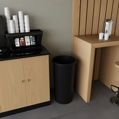 22 Gallon Black Round Waste Basket | 88 Qt Trash Can - color: Black, size: 22 Gal | No Lid