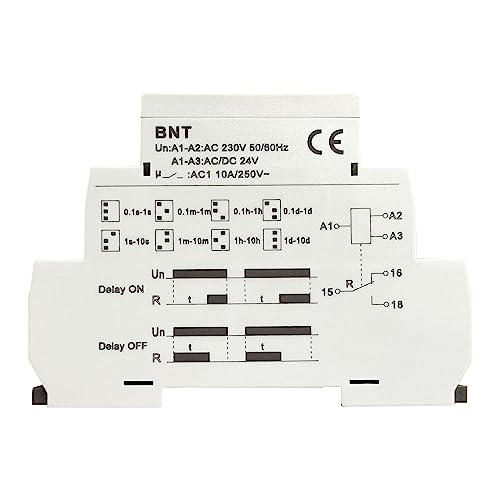 BNT 10A Dual Function Timer Relay Delay On Delay Off Relay AC230V&DC24V Time Relay