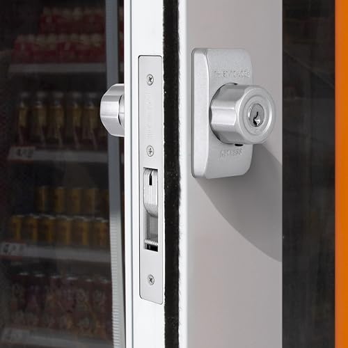 SM1850 Mechanical Storefront Door Lock,Commercial Door Lock with Twist-to-Lock keyless,Drill-Free DIY Installation, Retrofit for Adams Rite MS1850S, Absolute Owner Control(Silver, 31/32" Deadbolt) - color: Silver, size: 31/32" Deadbolt