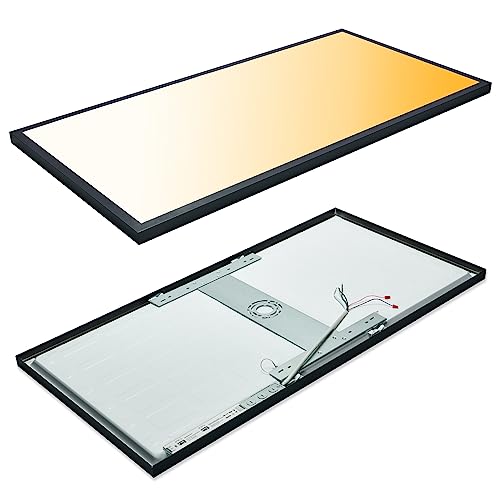 Black 2x4 FT LED Flat Panel Light Surface Mount 2 Pack