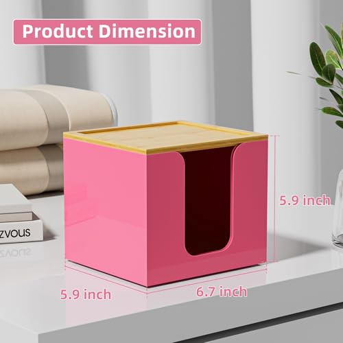 VITVITI Disposable Face Towel Holder for Clean Skin Club, Acrylic Box Pink - color: Pink