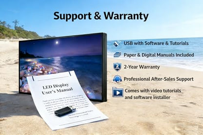 P5 Outdoor LED Sign 65"x34" - IP65 Waterproof Programmable led Sign Board WiFi & USB Control Full Color LED Scrolling Display Support Texts, Images& Video