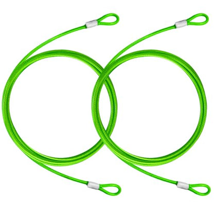 4.7mm(3/16") Steel Security Cable with Loops, Bike Lock Cable, 2Pack - color: Green, size: 4FT-(2Pack)