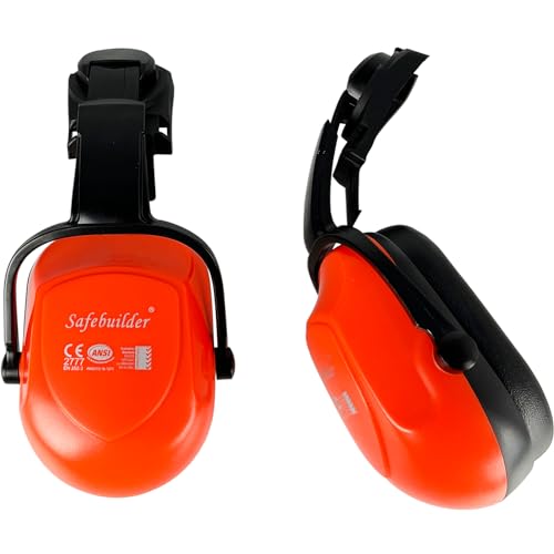 SAFEBUILDER 30dB Ear Muffs Hard Hats Type Safety Earmuffs For Safety Helmet Hearing Protection Earmuffs ANSI S3.19 - color: Helmet Type Orange 07e Ear Muffs