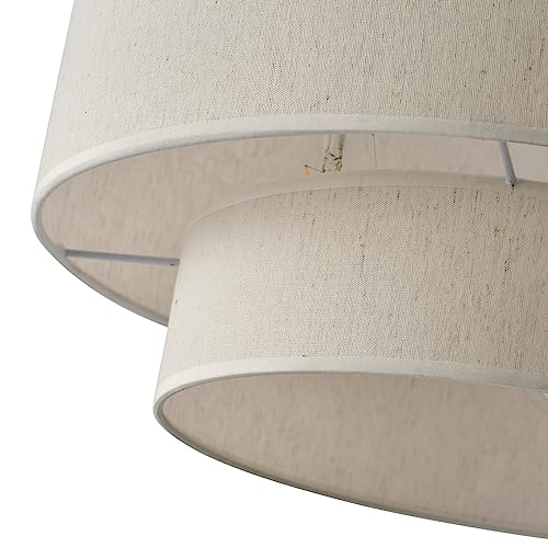 Aiwen 20" Drum Pendant Light Fixtures, 2-Tier Farmhouse Pendant Lighting