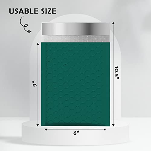 Yens Green Poly Bubble Mailers 6x10 25 Pack Usable 6x9 - color: Green, size: 6" x 10"