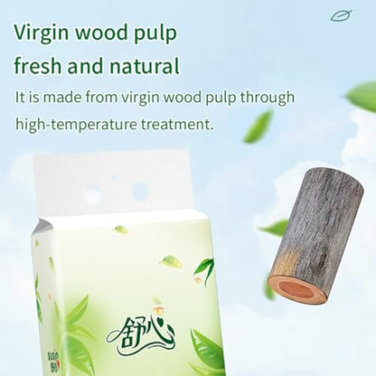 4-Ply Hanging Facial Tissues, 6 Pack (7,680 Sheets Total) - Ultra Soft, High-Capacity Soft Pack Tissues for Bathroom, Kitchen, and Car - Space-Saving Wall Mount Design - size: 1280 Count (Pack of 6)
