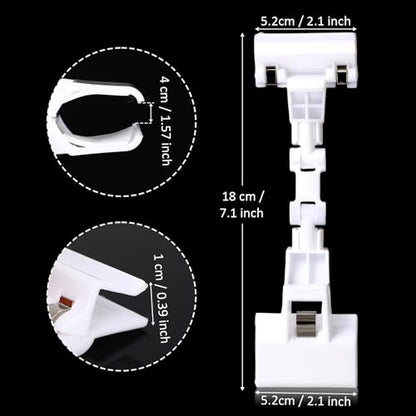 Honeydak White 50 Pcs Sign Holder Clips Bulk for Grocery Retail Display Plastic Shelf Price Sign Clamps Double Sided Swivel Holder with Antislip Padding Rotatable Merchandising Clips for Store - color: White