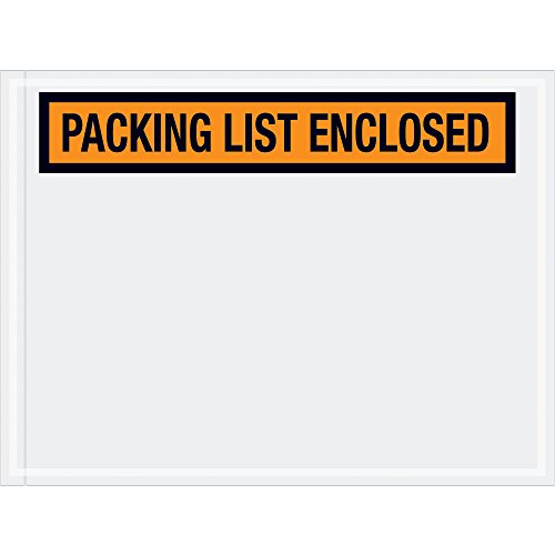 Aviditi PL442 Panel Face Envelope, "Packing List Enclosed", 4-1/2" Length x 6" Width, Orange (Case of 1000) - color: Orange