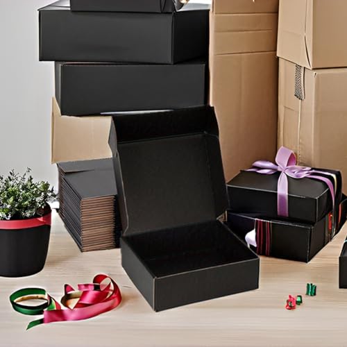 10x8x3 Black Shipping Boxes for Small Business, Packing, 25 Pack - color: Black, size: 10x8x3inch