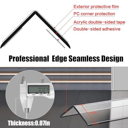 4 PCS Self-Adhesive Plastic Wall Corner Protectors for Wall,Door,Tables