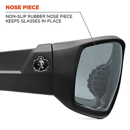 Ergodyne Skullerz ODIN Safety Glasses Sunglasses, Impact Resistant Z87.1+ - color: Matte Black Frame, Silver Mirror Lens