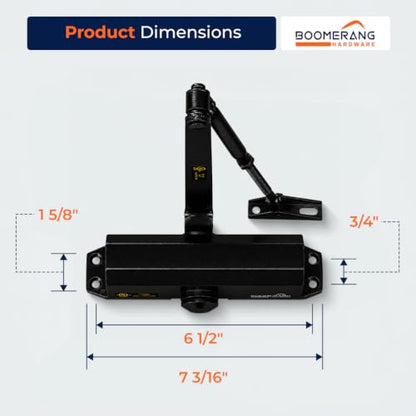 Boomerang D503 Light/Medium-Duty Designer Auto Commercial Door Closer - color: Matte Black
