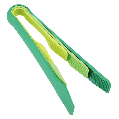 3 Sizes Toaster Tongs, Blue Multifunctional Bread Clip Anti Slip Food Clamps Heat Resistant Kitchen Baking Tools Space Saving Modern Utensils Gifts for Toaster Salad BBQ Vegetable Home Restaurant - color: Green