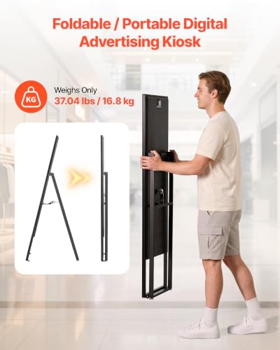 VEVOR 32 in Indoor Digital Signage Floor Standing Advertising Display Kiosk, WiFi HDMI/USB Input Android OS, 178° Wide View, LCD Touchscreen Interactive Monitor, Commercial Totem Vertical Poster - size: 32"-Touchscreen