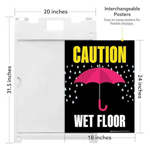 Caution Wet Floor Umbrella Folding Floor Sign, 18x24 Inches, Portable A Frame, Made in USA by My Sign Center - size: 18x24 Plastic