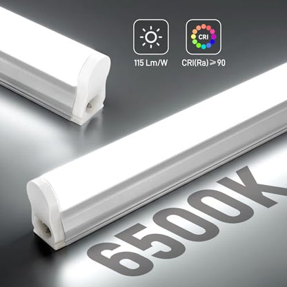 Pak 4FT LED Shop Lights, 2300LM 6500K Cool White, 20W Energy Efficient Linkable Ceiling and Under Cabinet Lighting, T5 Integrated Utility Fixture for Garage, Workshop, Basement, FCC Certified, 8 Pack - size: 4FT 6500K-8 Pack