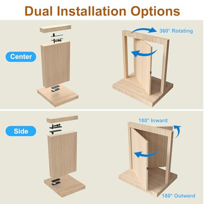 Hidden Door Pivot Hinge Kit, Secret Door Hardware for Bookcase Doors