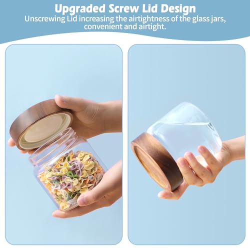 Small Glass Jars With Lids 16oz Spice Jars with Screw Lids Kitchen Clear Glass Storage Canister Container for Salt Herbs Cinnamon Coffee Seasoning Candy Cookie Tea (16oz(500ml)-2 pack) - color: 16oz(500ml)-2 pack
