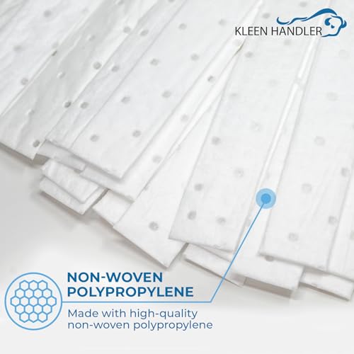 KLEEN HANDLER Mop Head Replacement 6-Pack Hydrophobic Industrial Mop for Oils and Spills – Heavy-Duty Industrial, Commercial, Janitorial Cleaning – Non-Woven Oil-Absorbent Material - style: 6 Pack