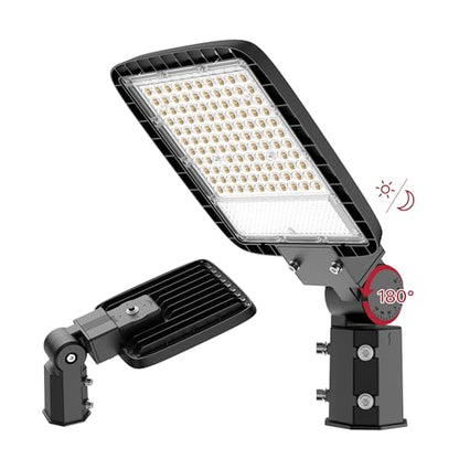 Kifflux 150W Led Parking Lot Light 120V Slip Fit Pole Mount Dusk to Dawn - size: 150watt 1pack