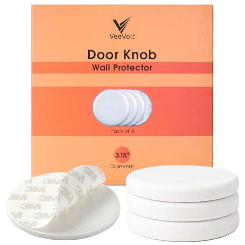 Door Knob Wall Protector 3.15 Inch 4 Pack White Silicone Pads - size: 3.15 inches Pack 4