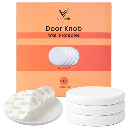Door Knob Wall Protector 3.15 Inch 4 Pack White Silicone Pads - size: 3.15 inches Pack 4