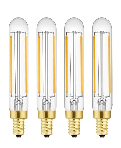 T20 Dimmable LED Tubular Bulbs, 2W (25W Eq), E12, 2700K, 4-Pack