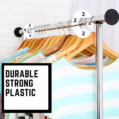 Discount Sizing- Women's Clothing Round Rack Number Size Dividers | 3 of Each Size 0-28 Even | (45 Pack White and Quantities Available - color: White With Black Print