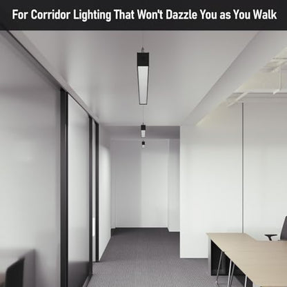 LEONLITE 2-Pack 4FT Linkable Anti Glare LED Linear Light, Louvered Lens