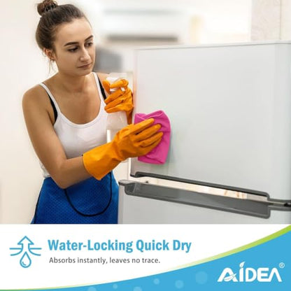 AIDEA Pink Microfiber Cleaning Cloth-50PK, Absorbent Cleaning Rags 12"x12" - color: Pink, size: 12in.x12in.