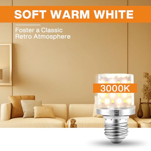 4Pack 900Lumen E26/E27 3 Way LED Bulb, 10W 3 Light Mode Dimmable - color: Warm Light