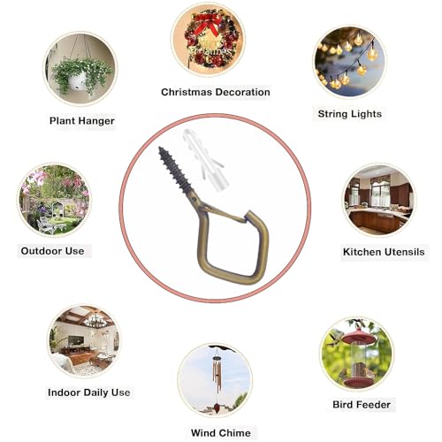 32 Pcs 2.36IN Ceiling Hooks with Safety Buckle for Plants - color: Bronze, size: 32Pcs