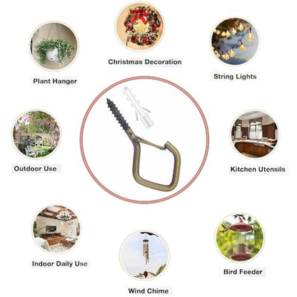 32 Pcs 2.36IN Ceiling Hooks with Safety Buckle for Plants - color: Bronze, size: 32Pcs