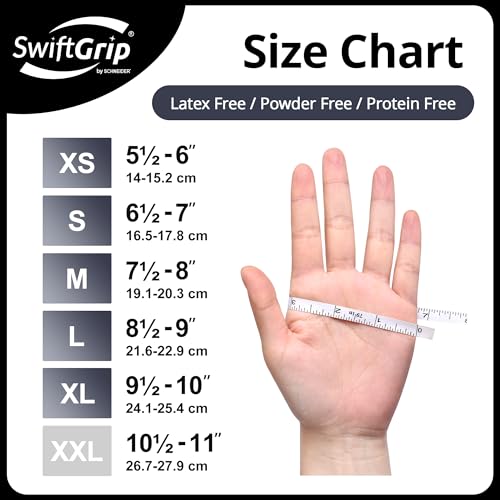 SwiftGrip Disposable Nitrile Exam Gloves, Black Nitrile Gloves Disposable Latex Free for Medical, Cooking & Esthetician - color: 00 Black (Xs, 100ct)