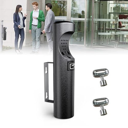 Wall-Mount Cigarette Butt Receptacle for Outside, Outdoor Cigarette Butt Disposal, Commercial Smoking Receptacles to Avoid Discarding Cigarette Butts,Easy to Clean -Black - color: Black