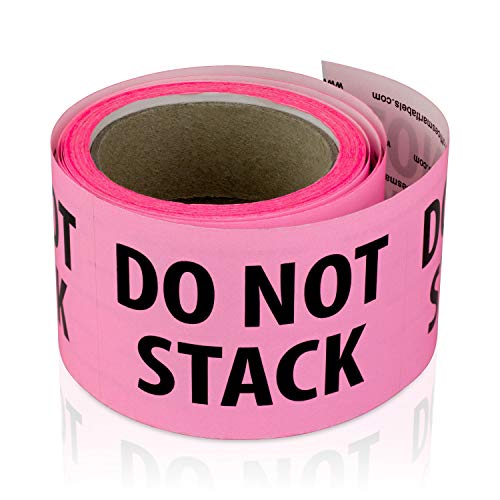 Do Not Stack Labels, Fluorescent Pink, 2 x 3 inch - color: Fragile Do Not Stack - Pink, size: 1 Roll