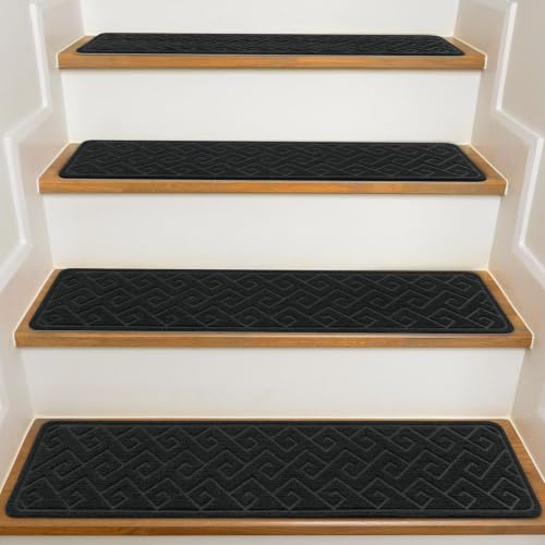 Stair Treads for Wooden Steps Indoor, KOOTETA 15 Pack 8" X 30" Non Slip - color: Black-n, size: 8" x 30"