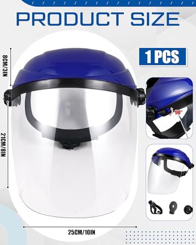 Tellegloww 4 Pcs Safety Face Shield for Grinding and Cutting, Blue - color: Blue