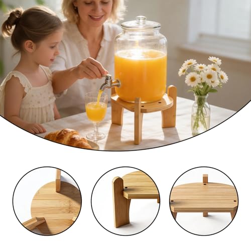 Beverage Dispenser,Water Dispenser and Beverage Dispenser – Bamboo Stand for Countertop, Perfect for Home and Party Use