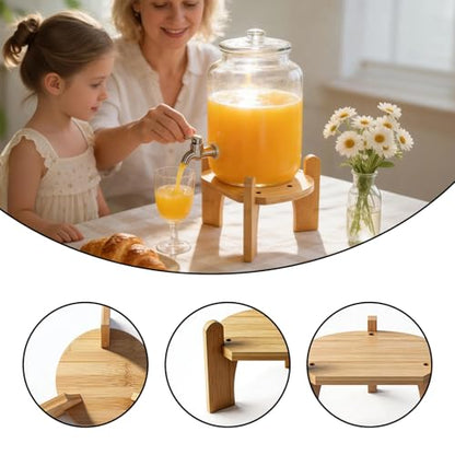 Beverage Dispenser,Water Dispenser and Beverage Dispenser – Bamboo Stand for Countertop, Perfect for Home and Party Use