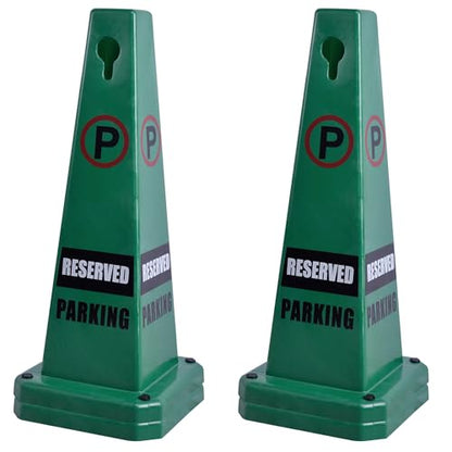 OrangeStar 4-Pack 26.5" Reserved Parking Cones with Heavy Rubber Base - color: Green, size: 26.5 Inches