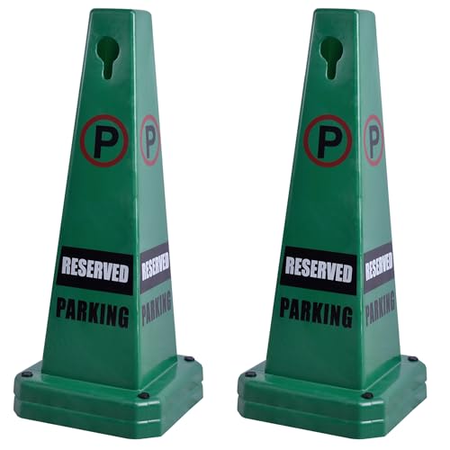 OrangeStar 4-Pack 26.5" Reserved Parking Cones with Heavy Rubber Base - color: Green, size: 26.5 Inches