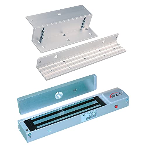 Visionis Electromagnetic Lock, 600 lbs, L and Z Bracket, Inswing, Silver - size: Silver Maglock & Bracket